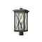 Z-Lite Brookside 1 Light Outdoor Post Mount Fixture, Black And Clear Seedy 583PHBR-BK - alternate 1